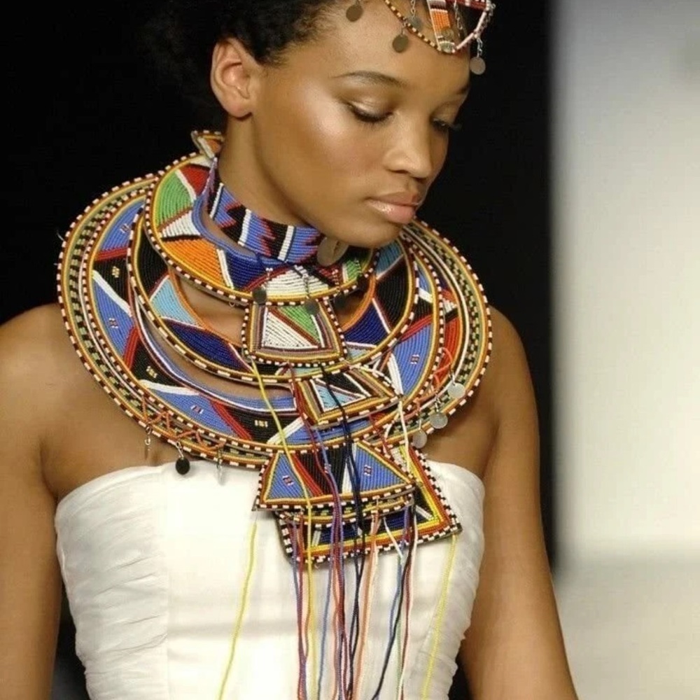 Vintage Maasai Tribal Ceremony Collar circa 1970 Necklace